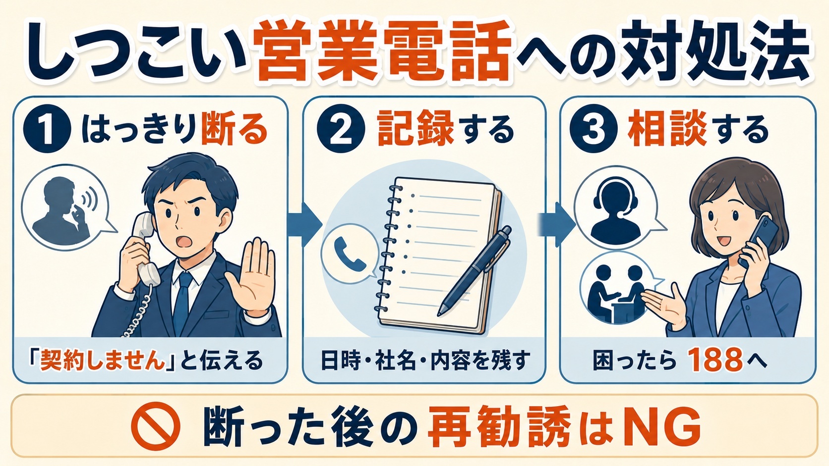 しつこい営業電話の対処法