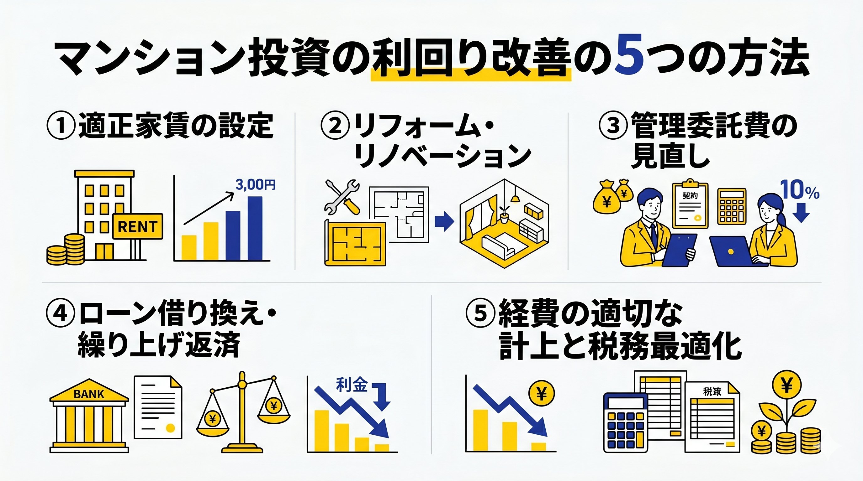 マンション投資利回り改善方法