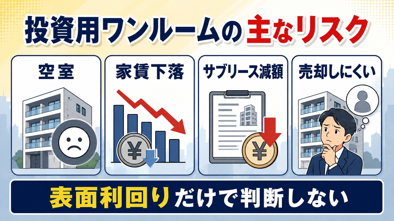 投資用ワンルームの主なリスク