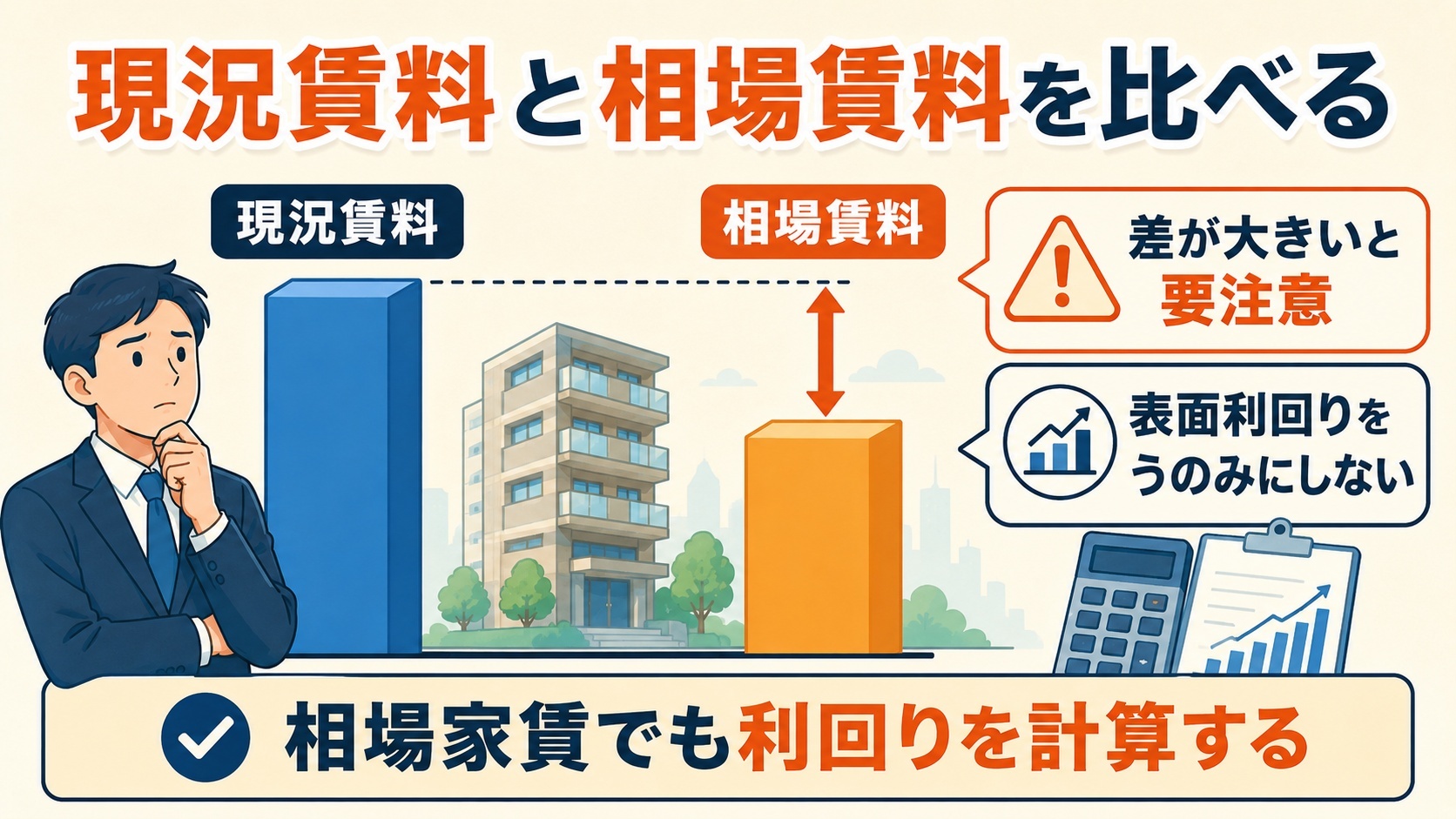 現状賃料と相場賃料を比べる