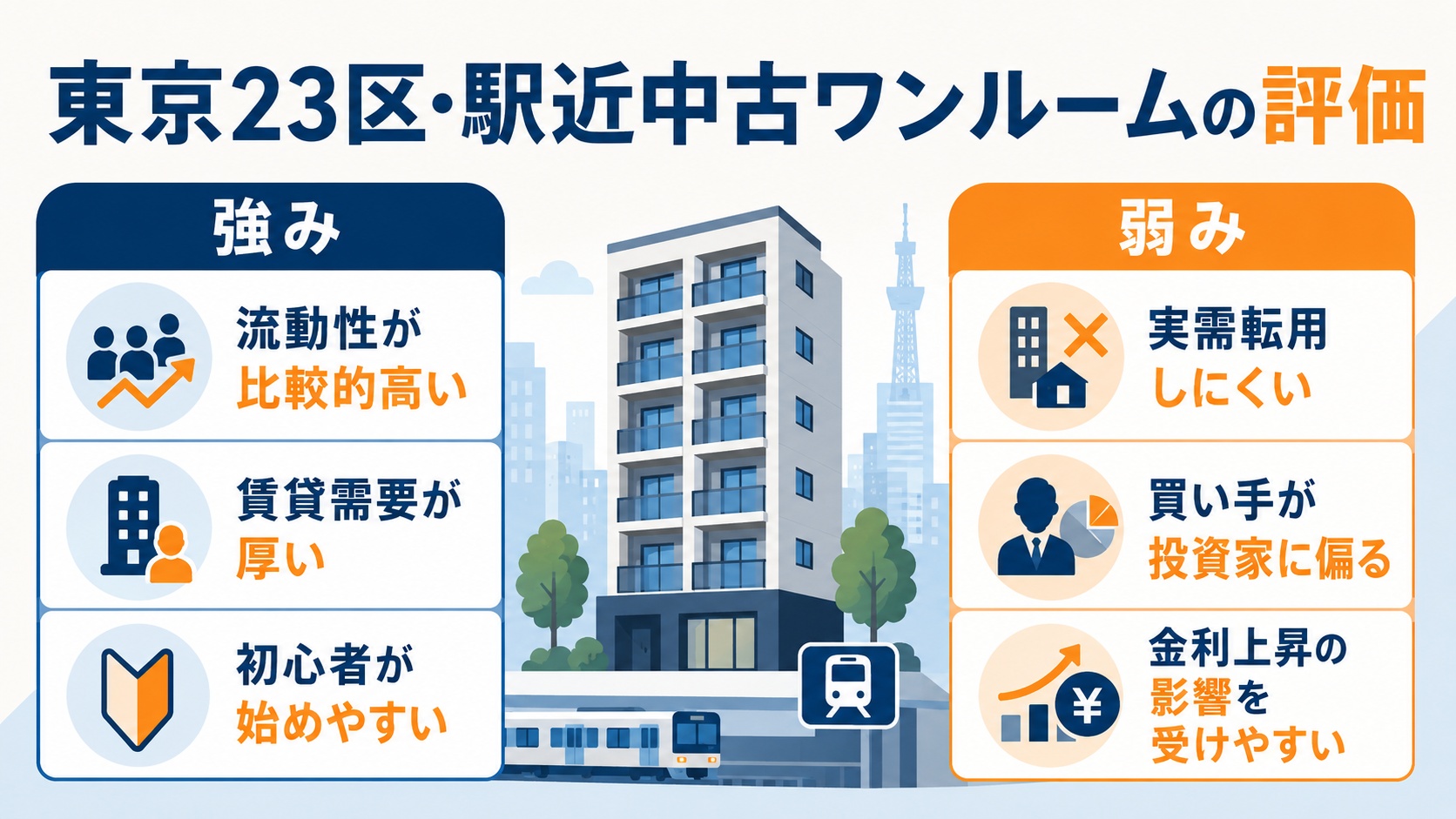 東京23区・駅近中古ワンルームの評価