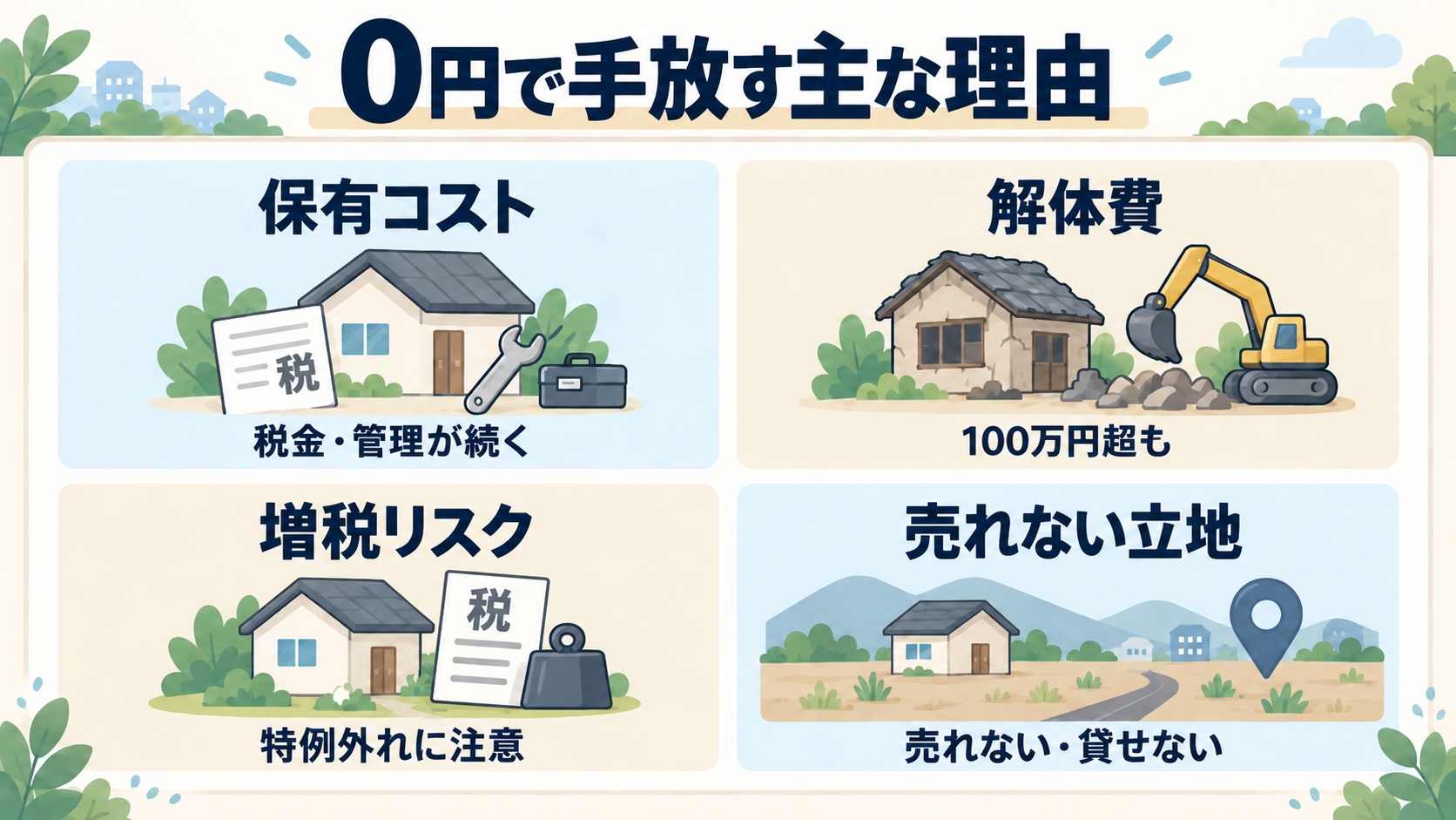0円で手放す理由