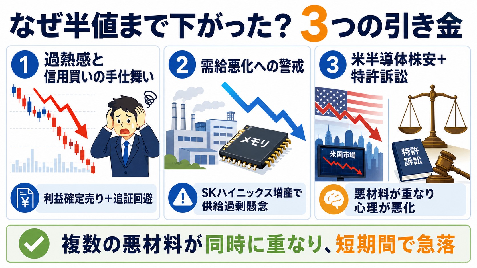なぜ半値まで下がった？