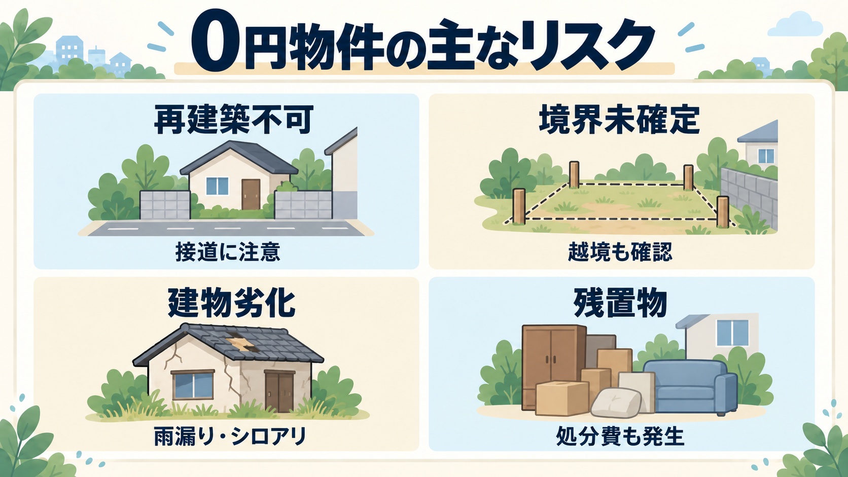 0円物件の主なリスク