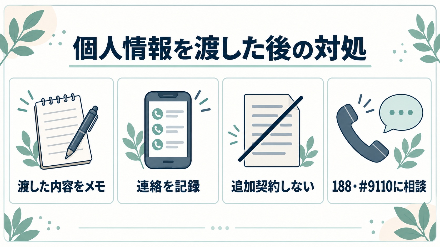 個人情報を渡した後の対処