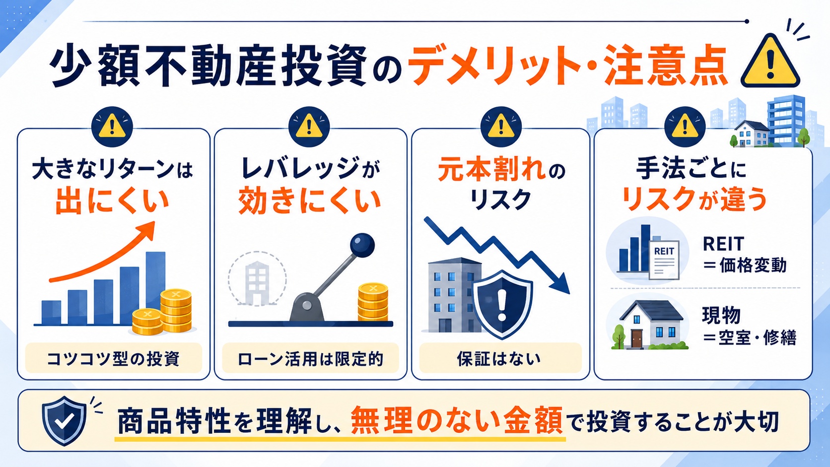 少額不動産投資のデメリット・注意点