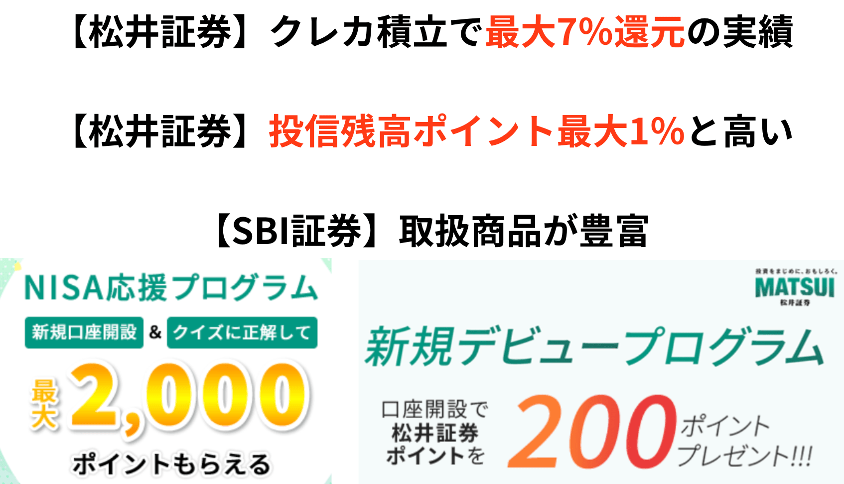 sbiと松井証券を比較