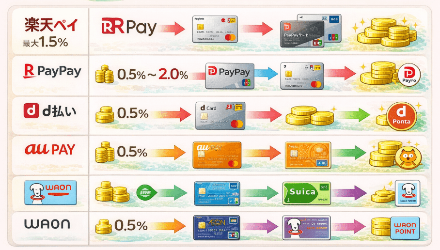 おすすめで最強は？電子マネーのポイント還元率ランキング