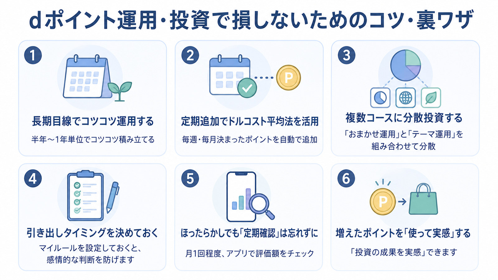 dポイント運用で増やすコツ①〜⑥