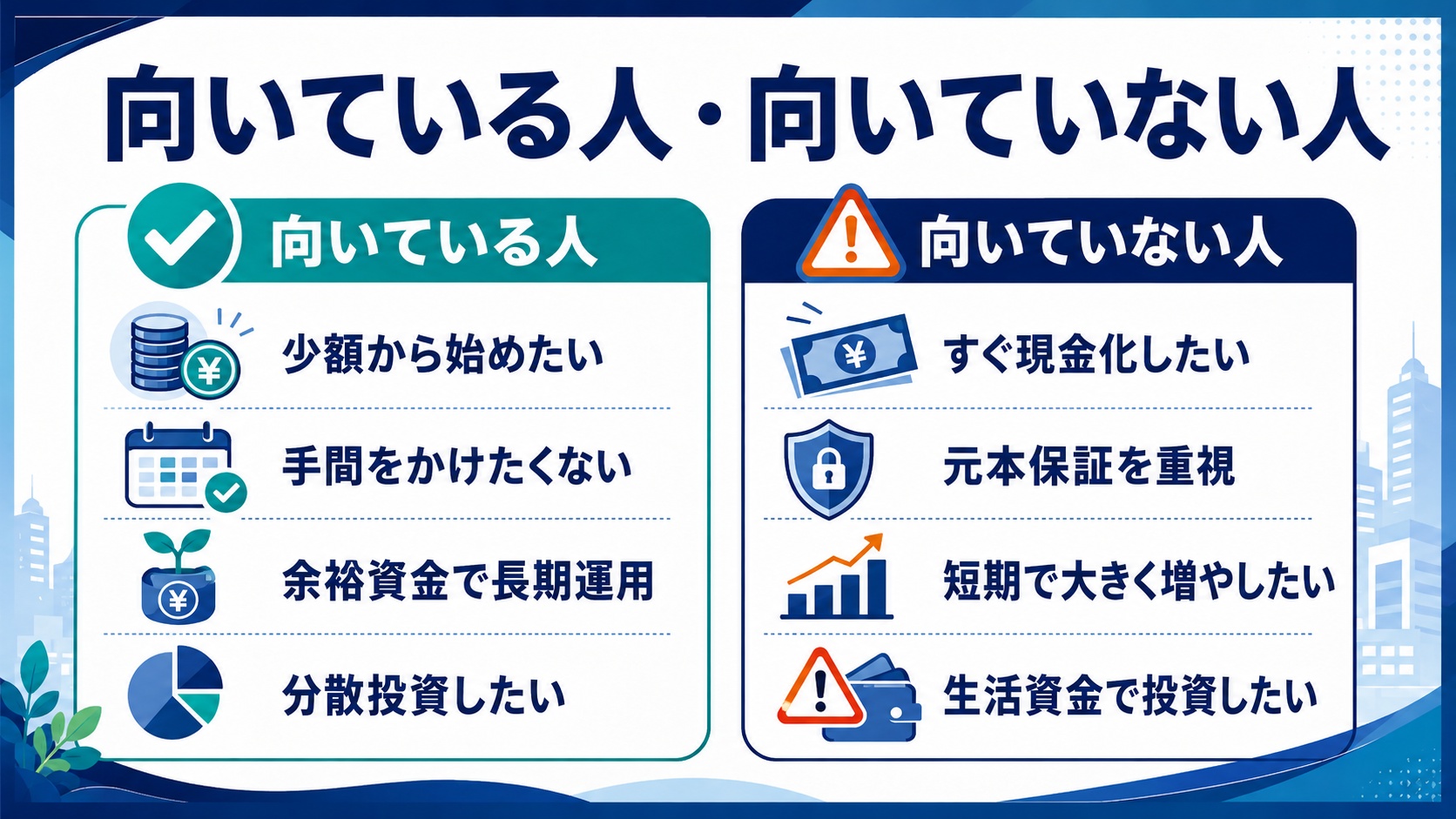 不動産小口化商品の向き不向き