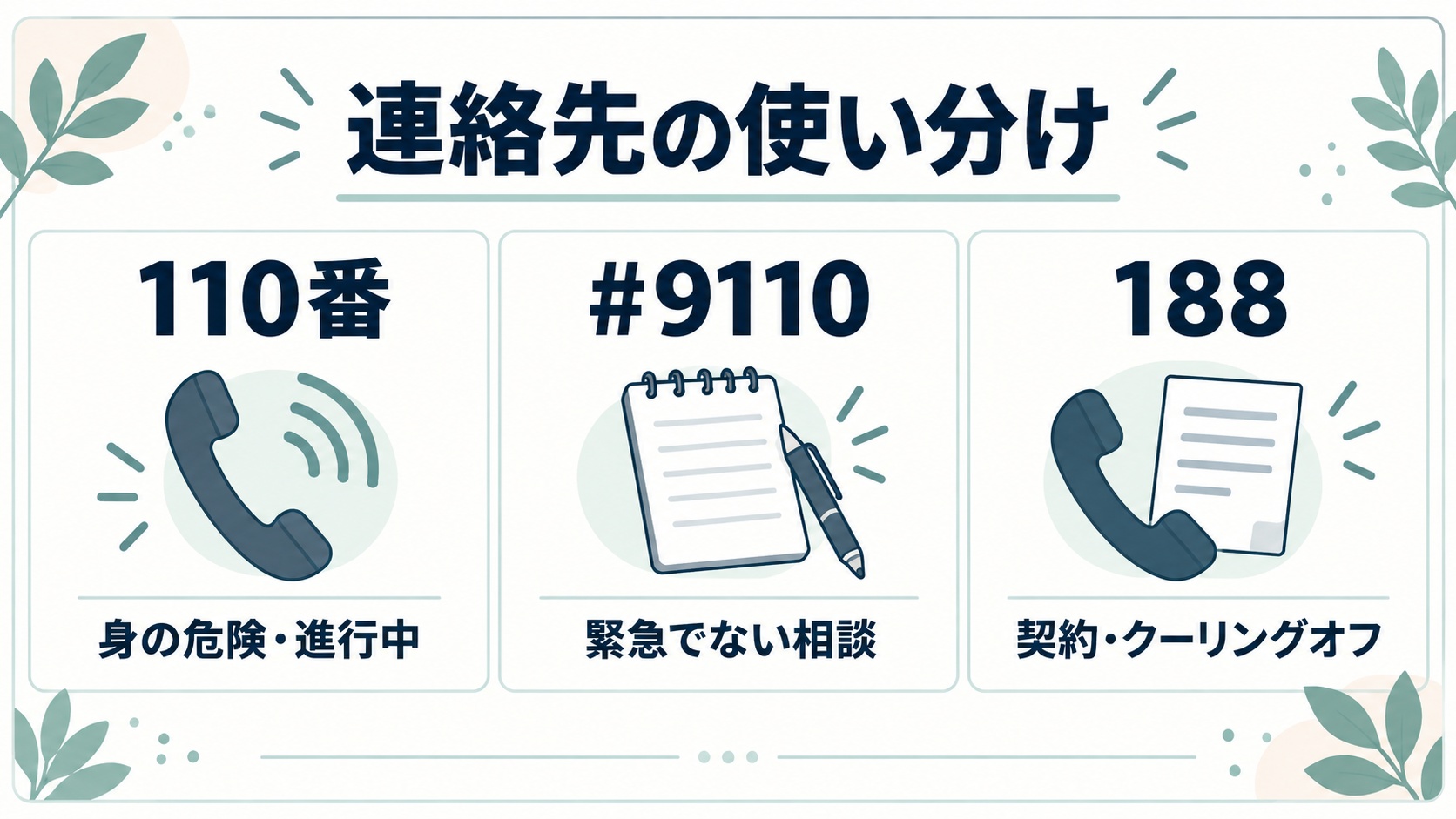 連絡先の使い分け