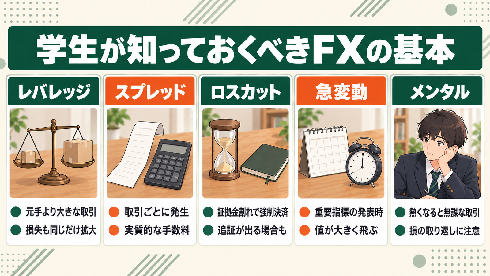学生が知っておくFXの基本5つの図