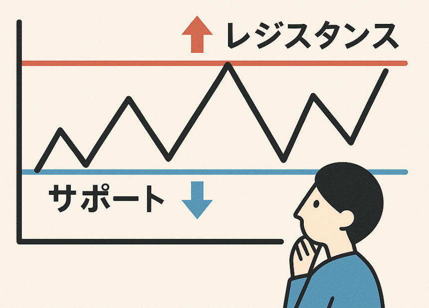 イン（下値支持線）やレジスタンスライン（