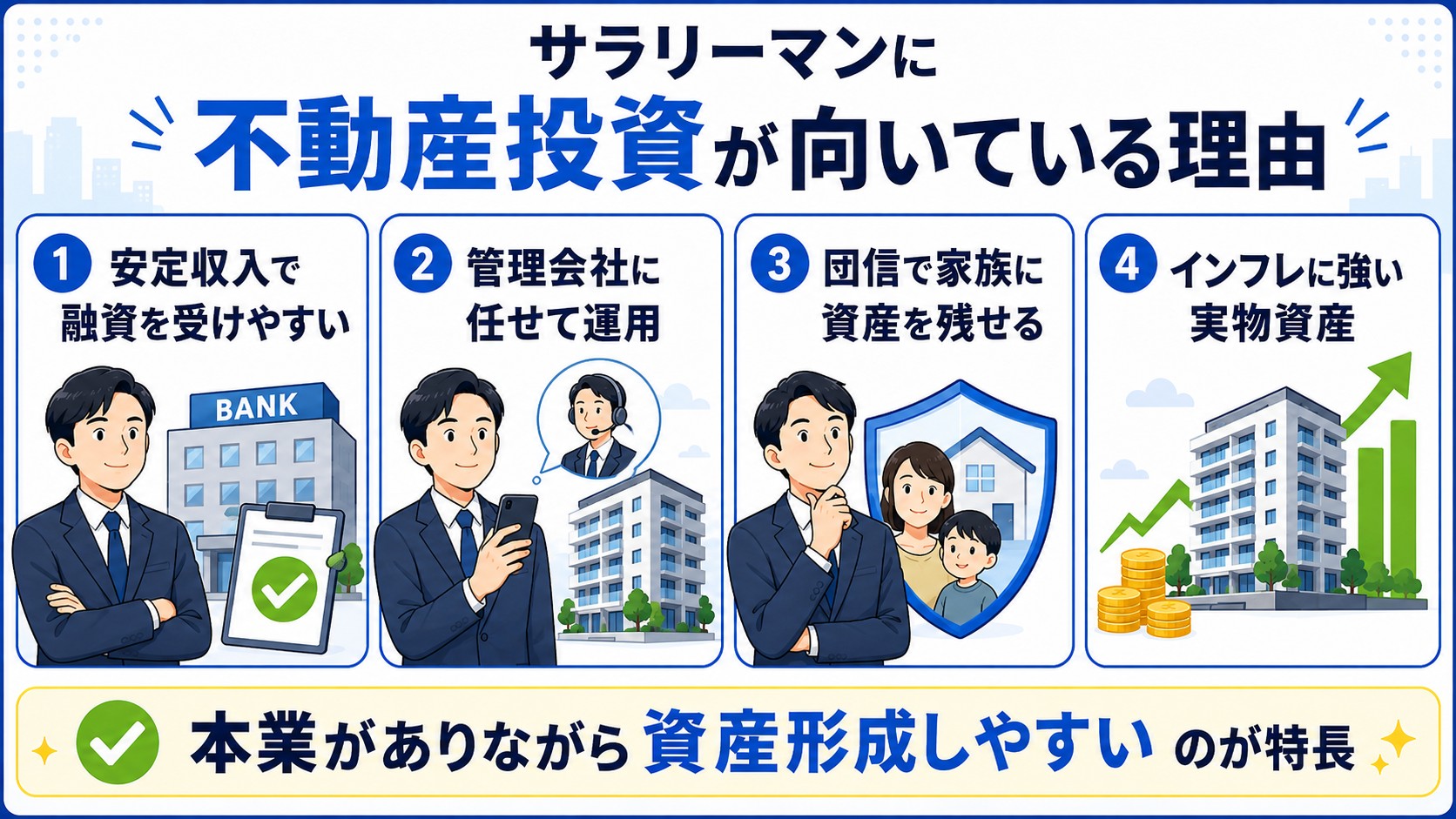 サラリーマンに不動産投資が向いている理由