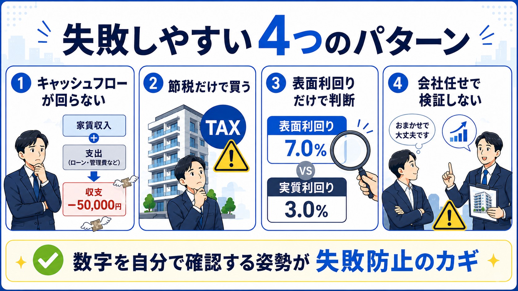 失敗しやすい四つのパターン。